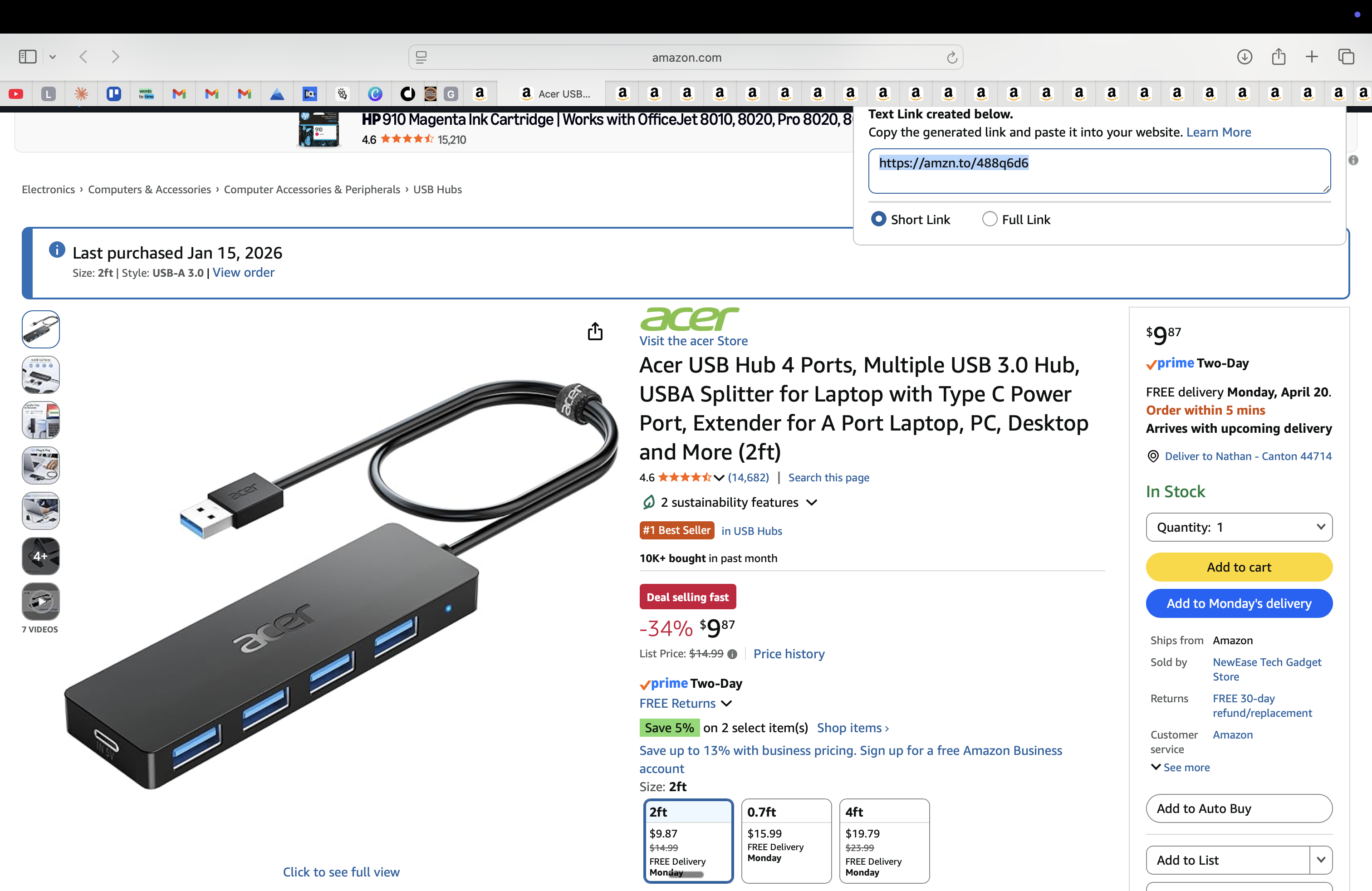 Acer 4-Port USB 3.0 Hub (with Type-C Power)