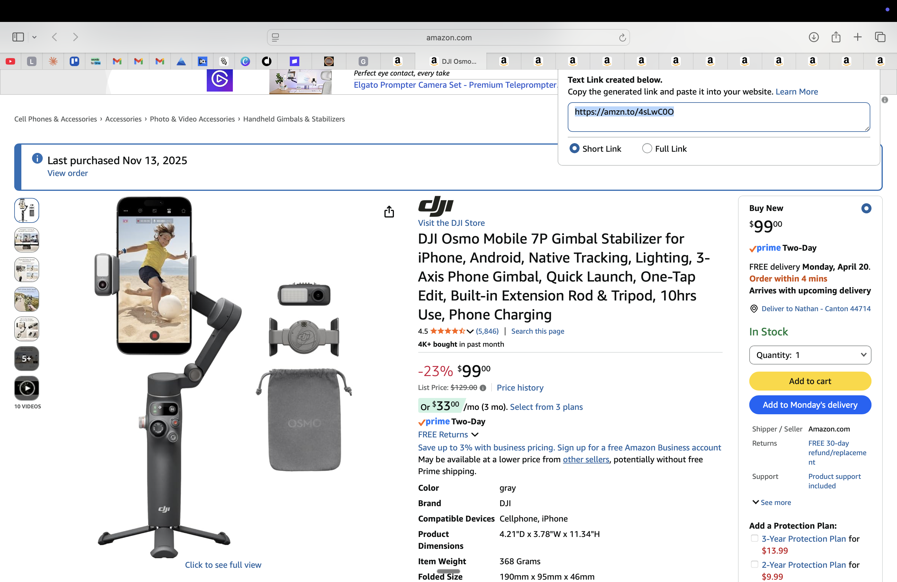 DJI Osmo Mobile 7P Smartphone Gimbal