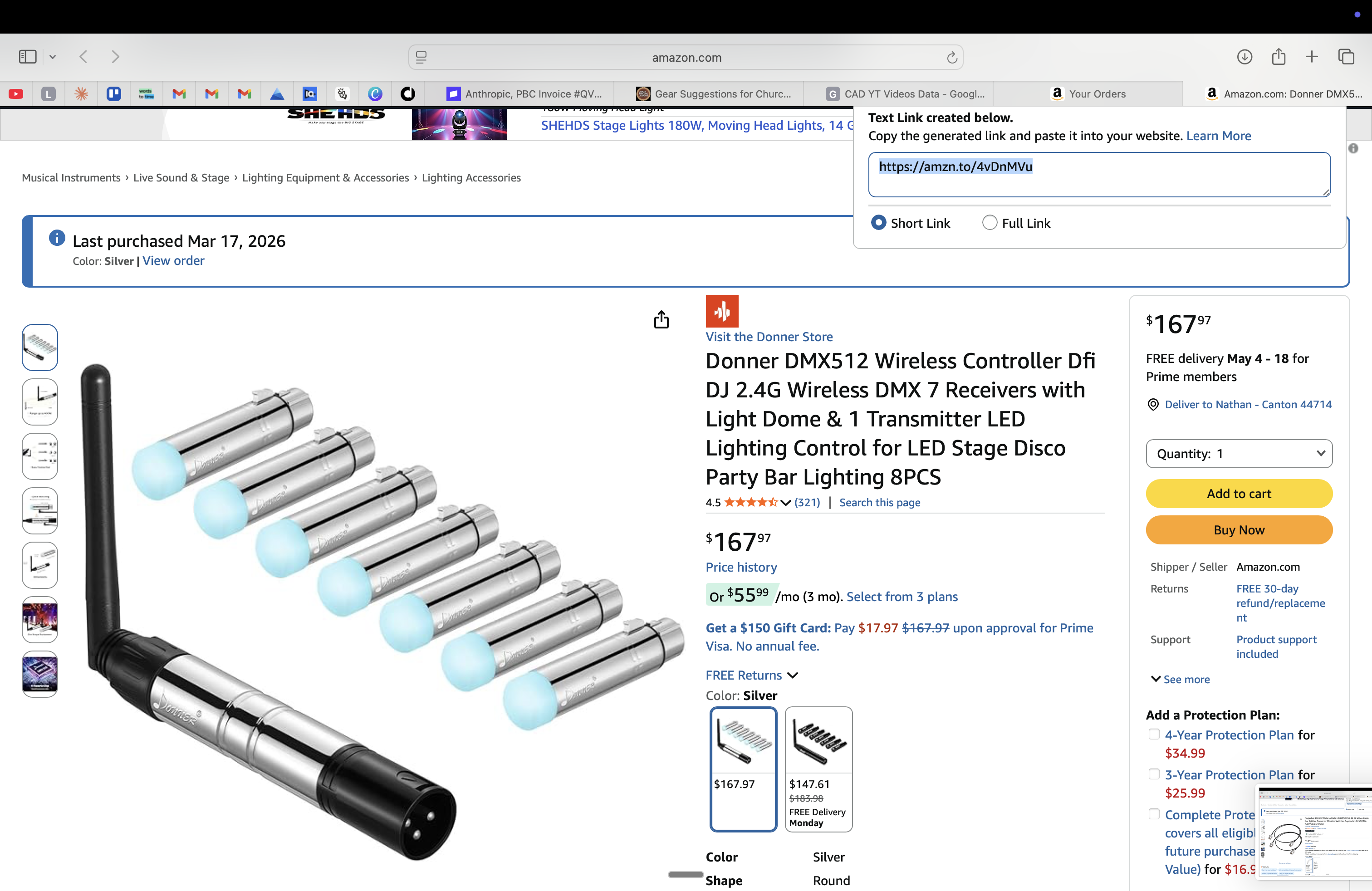 Donner DMX512 2.4G Wireless DMX (8pc Kit)