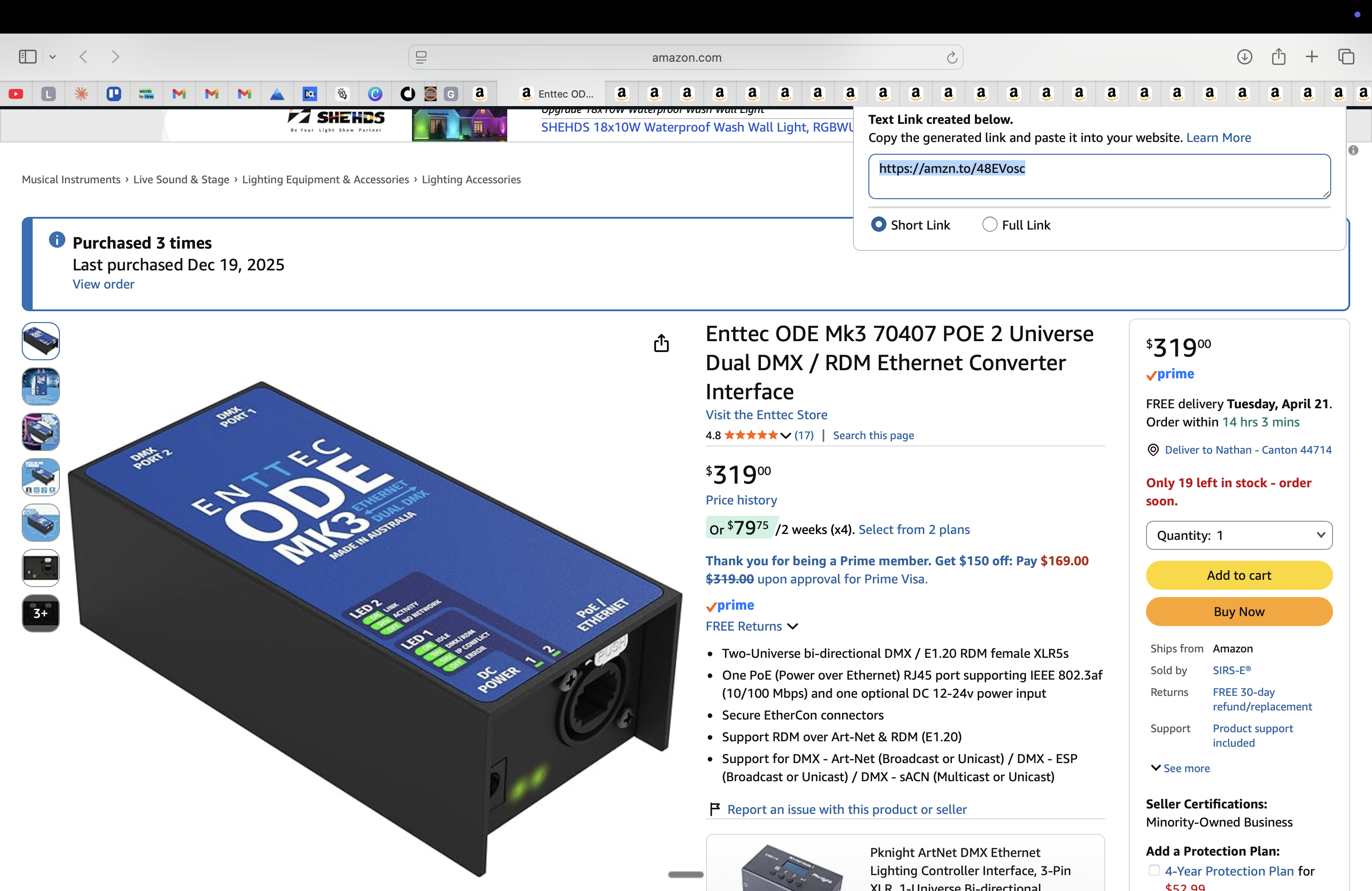 Enttec ODE Mk3 (PoE, 2-Universe)