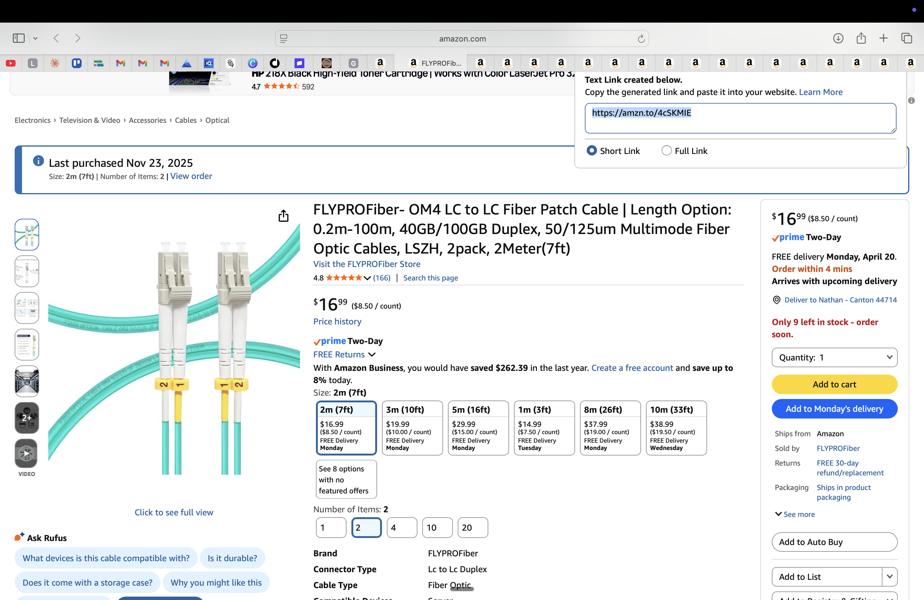FLYPROFiber OM4 LC-to-LC Fiber Patch Cable