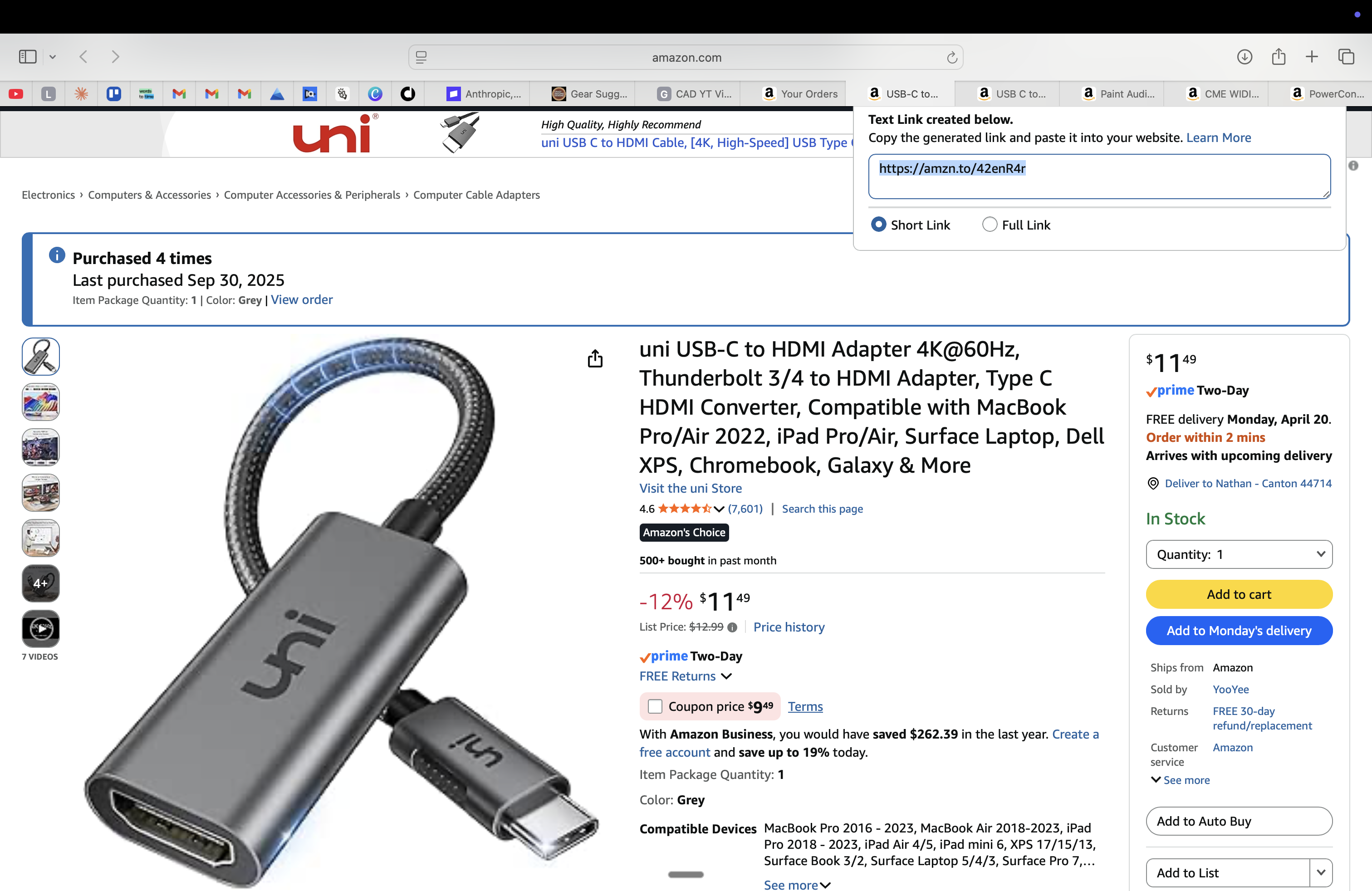 uni USB-C to HDMI Adapter 4K@60Hz