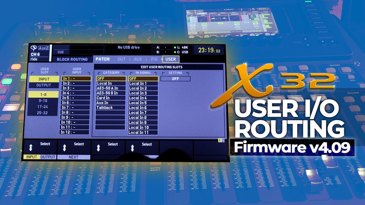 X32 USER Input & Output Routing: Send Any Source to Any Channel