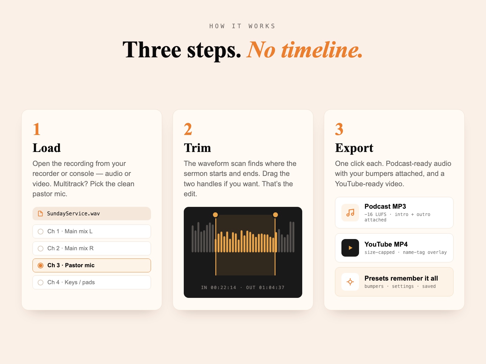 Media Processor — Sermon to Podcast/YouTube in Minutes — view 2
