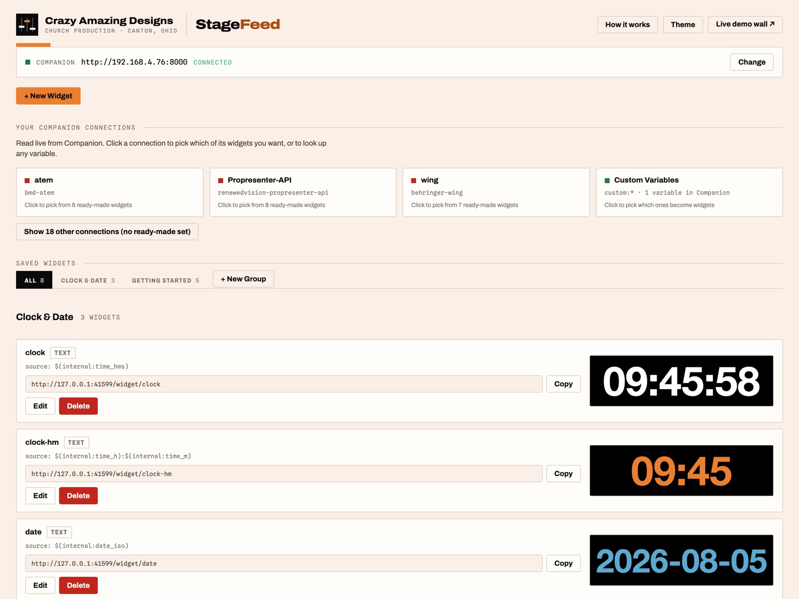 StageFeed — Live Production Data on Your ProPresenter Stage Display — view 2