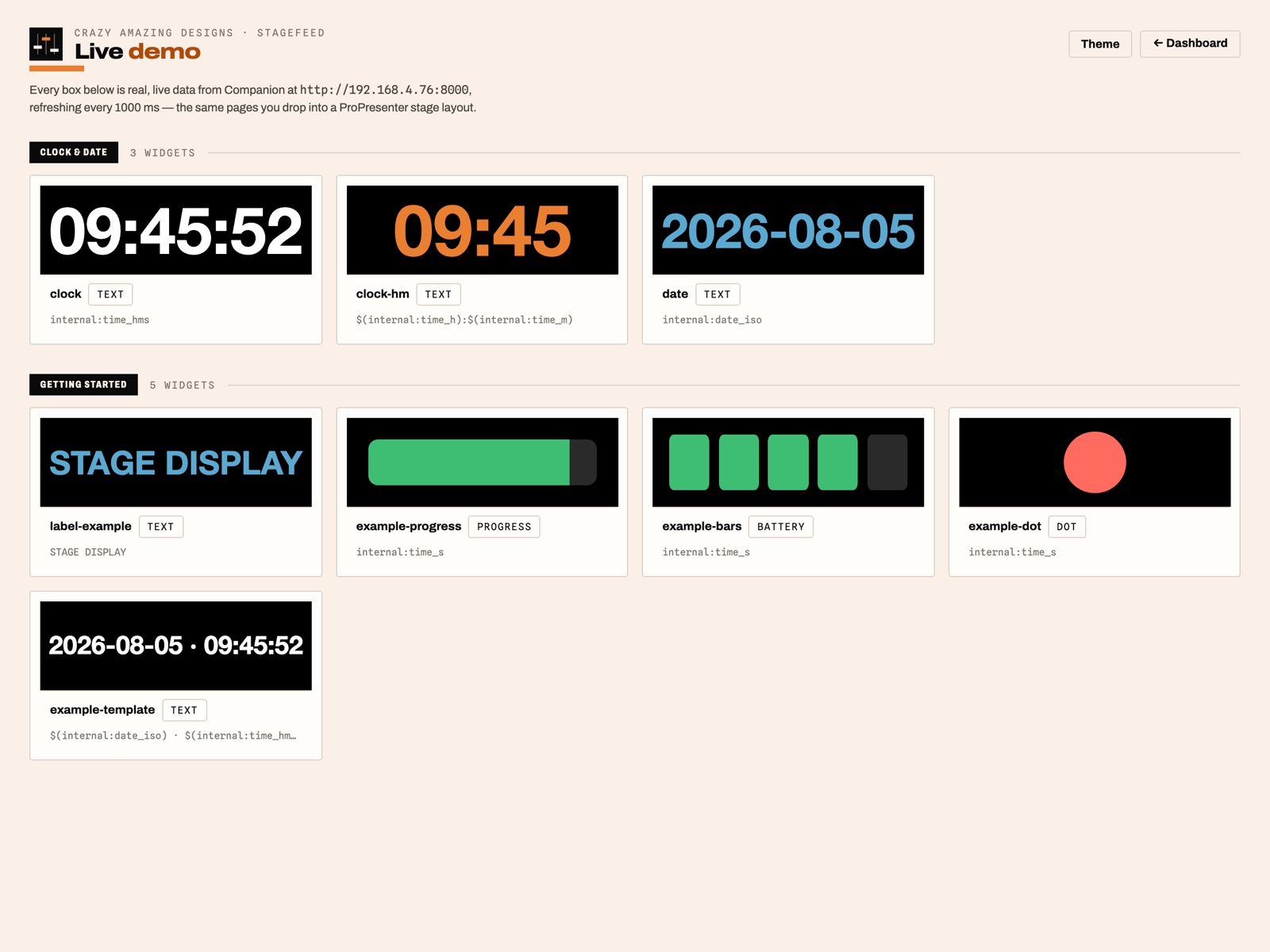 StageFeed — Live Production Data on Your ProPresenter Stage Display — view 3